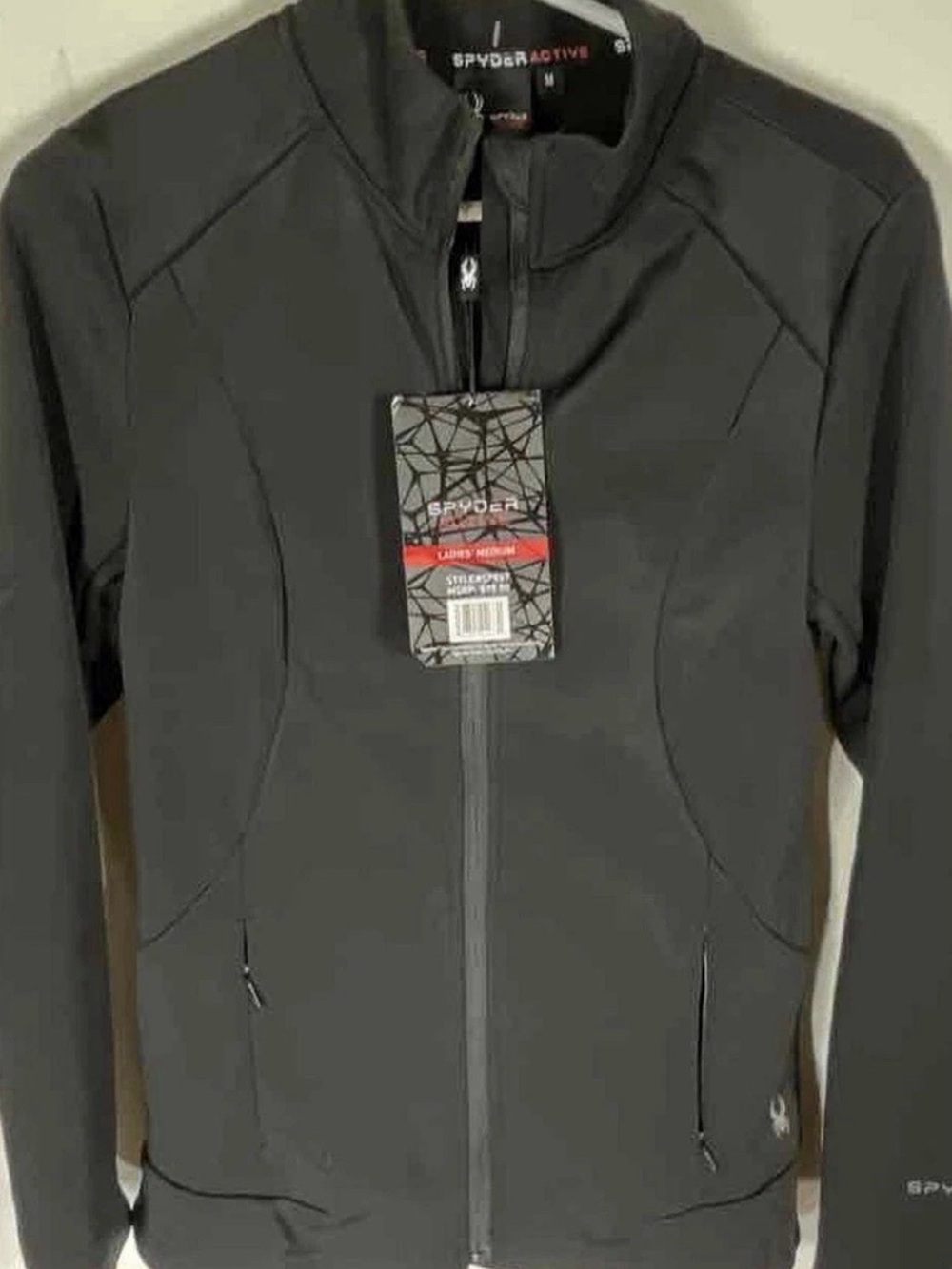 NWT Spyder Women’s Activewear Softshell Jacket Full Zip Mock Neck Black Size M